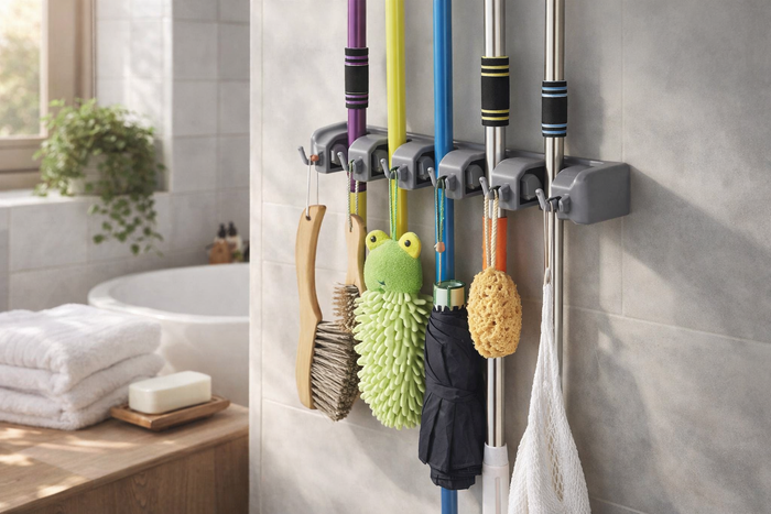 Brooms And Toiletries Organizer