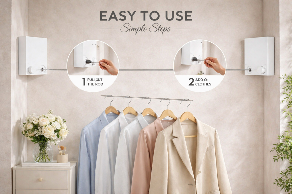 Telescopic Clothesline Clothes Drying Rope