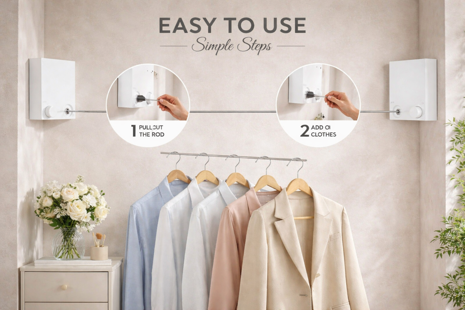 Telescopic Clothesline Clothes Drying Rope