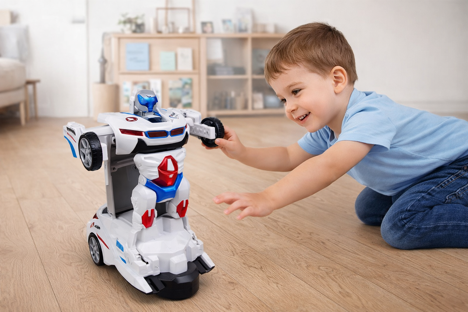 TurboMorph 2-in-1 Transforming Robot Car Toy