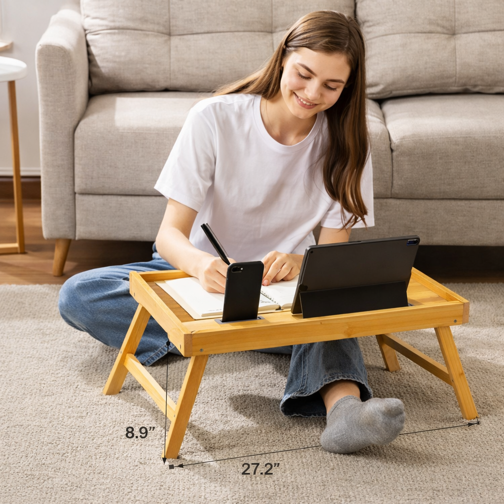 Elara Bedside Bamboo Tray